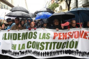 Manifestación convocada en Madrid en defensa de las pensiones