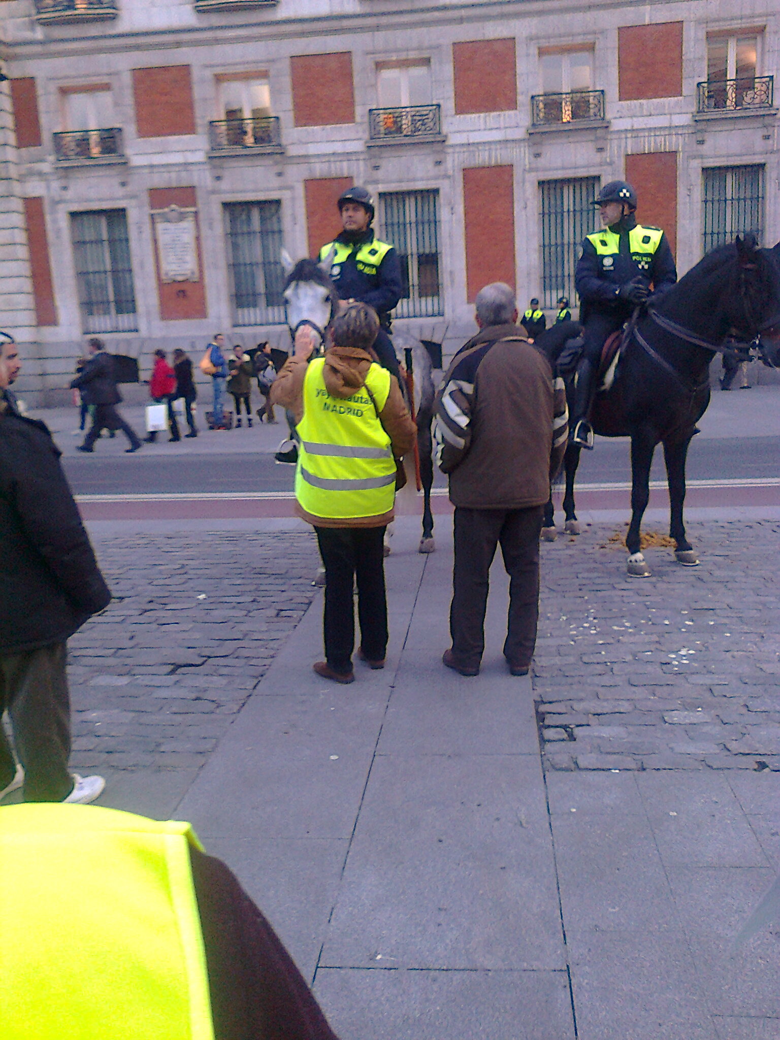 yayoflauta con caballo policía